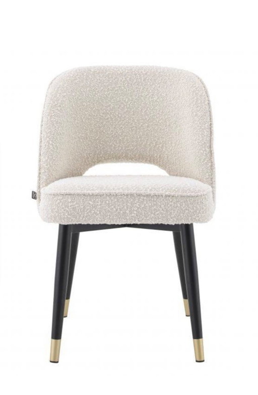 Eichholtz dining chair cliff bouclé crème set van 2