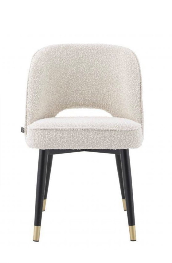Image 1 of Eichholtz dining chair cliff bouclé crème set van 2