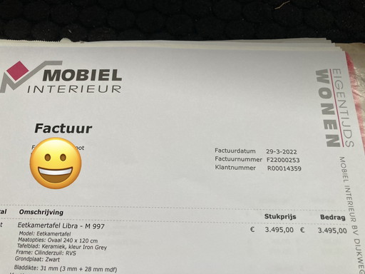 Tavolo da pranzo Brees New World, per 6 persone, modello Libra. 240-120.