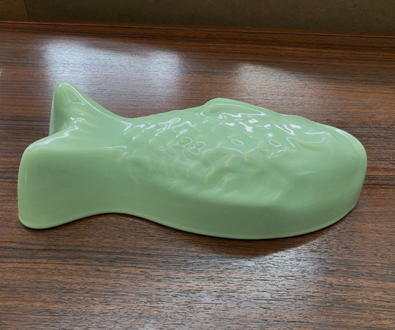 Visvormige Limoengroene Keramische Puddingvorm – Tafelwaar, Ceramic (photo 4 of 12)