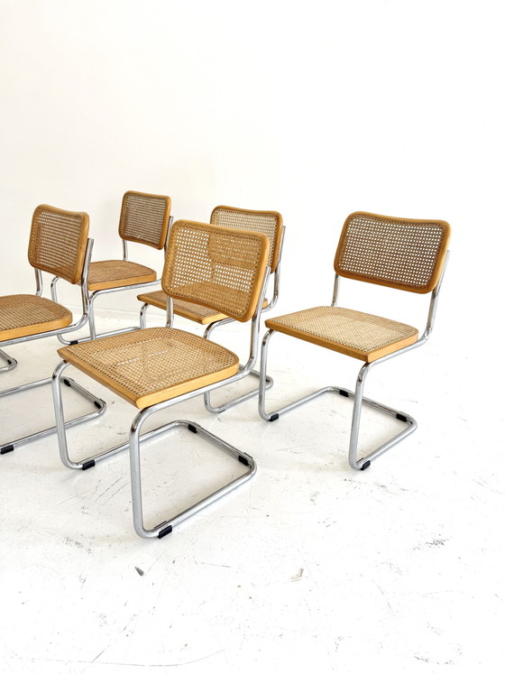 6 sedie Cesca Marcel Breuer – Sedie da pranzo, Aluminium, Wood (photo 6 of 13)