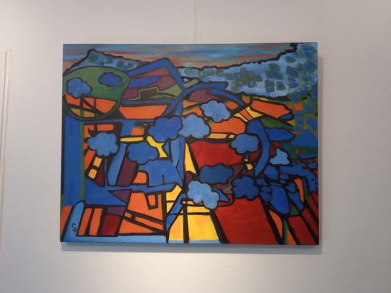 Image 1 of T. van Steenbergen "Paesaggio olandese" 70 x 90 cm