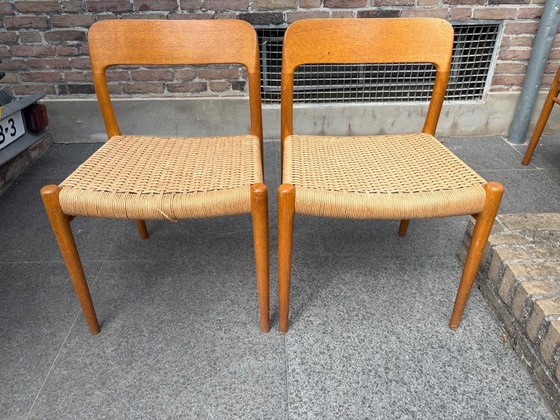 Image 1 of Juego de comedor danés de época - Atribuido a Niels Otto Møller - Seis sillas y una mesa