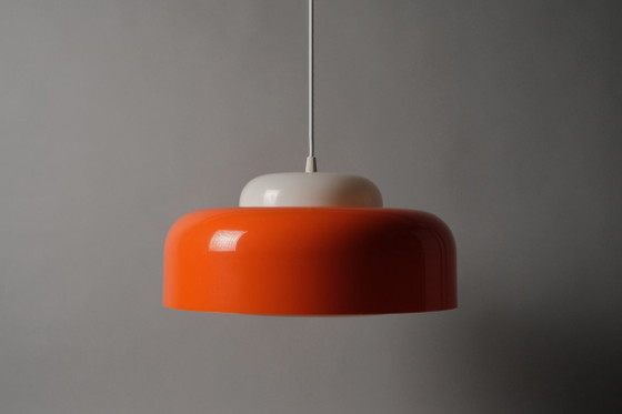 Fagerhults Belysning Suspension, Acrylique Orange et Blanc, Design Space Age des années 1960, Suède. (photo 3 of 11)