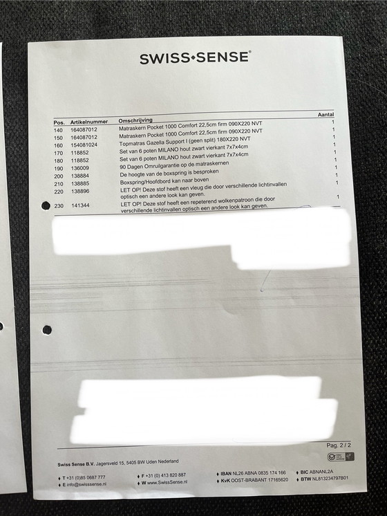 Image 1 of Custom Swiss Sense boxspring met opbergruimte + bijbehorende nachtkastjes