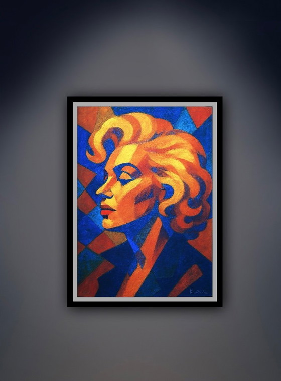 Image 1 of Karmen Moccha: "Homenaje Marilyn Monroe". Giclée sobre terciopelo Hahnemühle, firmado a mano. Edición 2/10. En excelente estado.