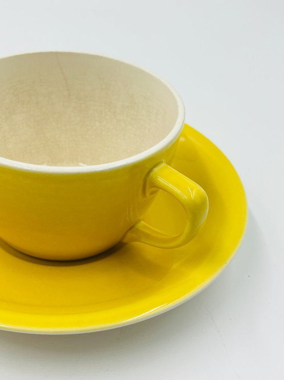 Image 1 of Vintage Boch Belgium 10-cup yellow tea set