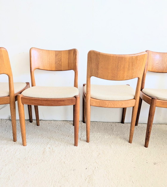 Image 1 of Set vintage di 4 sedie da pranzo danesi in teak, Glostrup Möbelfabrik