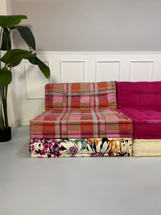 Image 1 of Roche Bobois Mah Jong Designer Sofa Stoff 3-Sitz handgefertigt MahJong Bunt