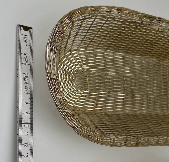 Image 1 of 2 cestini vintage in metallo, delicatamente intrecciati a mano