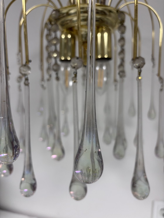 Hollywood Regency Teardrop Chandelier – Massive Belgium – Glass (photo 6 of 14)