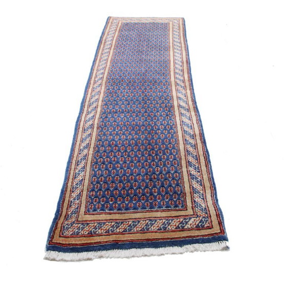 Image 1 of Original Perser Handgeknüfter Sarough Mir Blaue Farbe 310 x 80 cm 