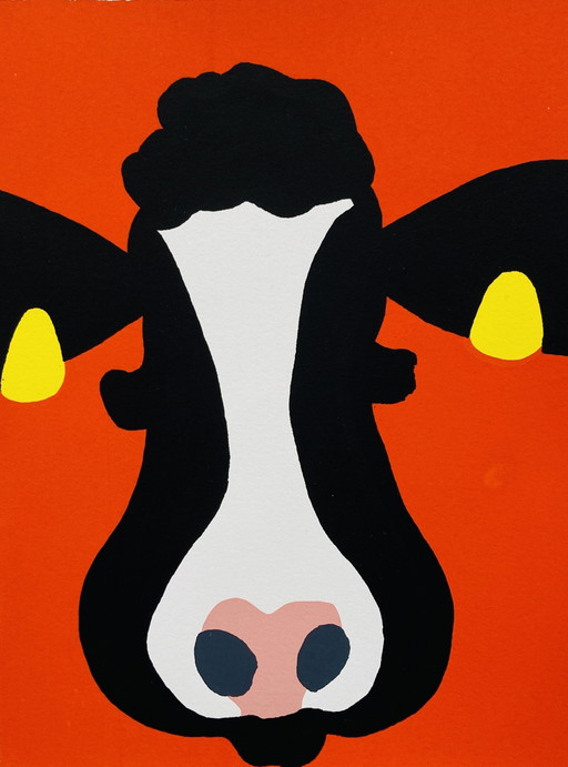 Anna - Serigrafia Mucca - Arancione