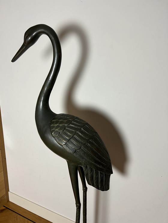 Image 1 of Vintage Green Brass Birds Xxl