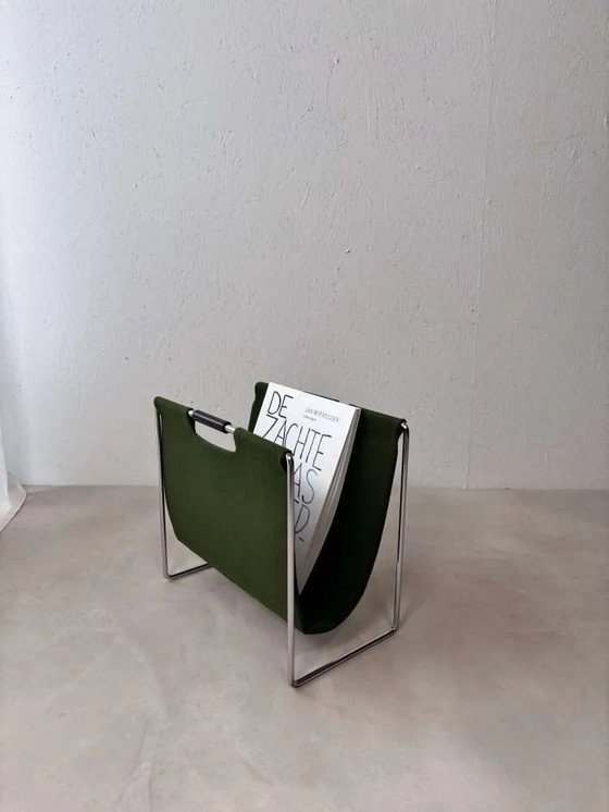 Image 1 of Panier de lecture Brabantia en feutre vert mousse, style milieu du siècle