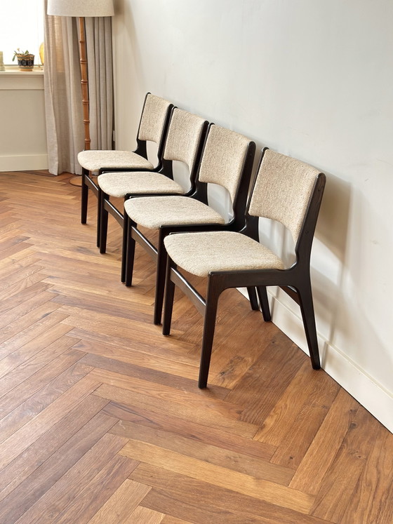 Image 1 of Set 4 vintage stoelen Erik Buch Deens Design jaren 50/60/70