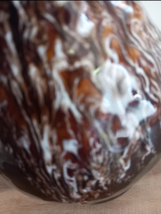 Image 1 of Large "Fat Lava" collector's vase (Mid-Century period) with a volcanic lava effect, signed Vallauris