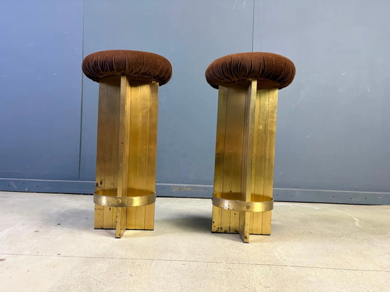 Sgabelli da bar vintage italiani in ottone, anni '70 – Brass (photo 3 of 8)