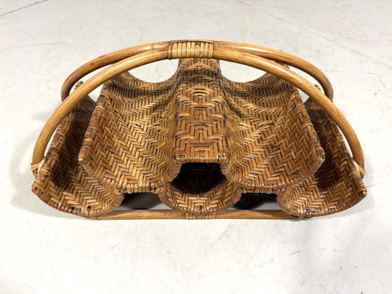 Botellero de mesa de ratán, botellero de los años 80 – Rattan (photo 4 of 9)