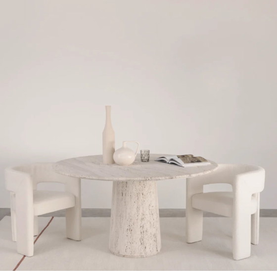 Image 1 of Vintage Table Travertine