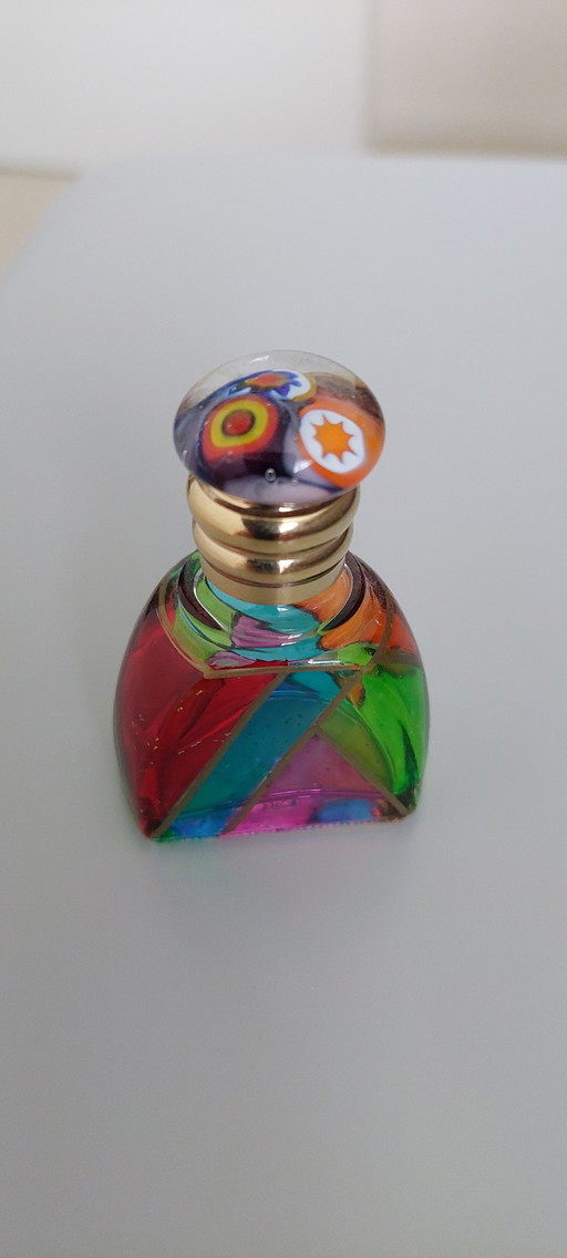 Frasco de perfume antiguo de vidrieras de Murano