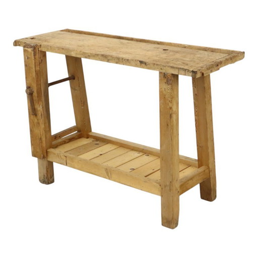 Antiguo banco de trabajo de madera maciza