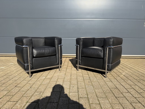 2x Cassina Le Corbusier Lc2 originali in CONDIZIONI DA SALA ESPOSITIVA!!