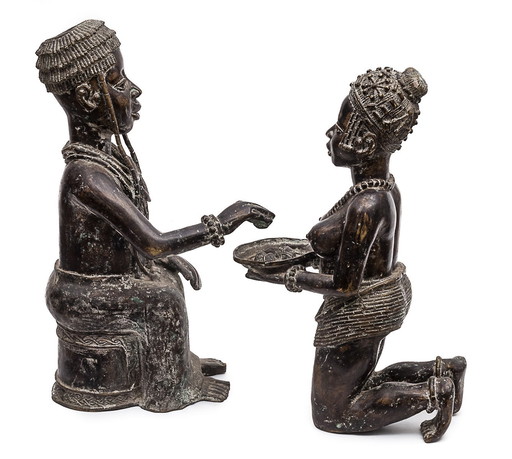 Bronze "L'Offrande De Cauris", Benin, 1950