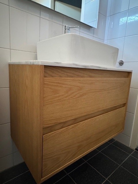 Image 1 of Amueblado - mueble de baño de roble con encimera de mármol
