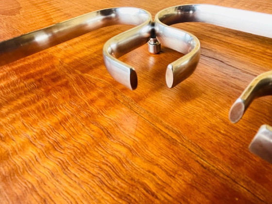 Image 1 of Art Deco, vintage, verzilverde onderzetter uit Italië, jaren 1940