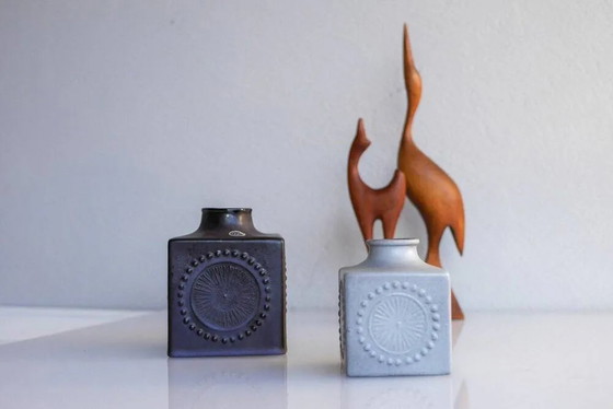 Image 1 of Mid-century Scandinavian modern art pottery vases in ceramic by Göran Andersson for Upsala Ekeby, Sweden, 1970s, set of 2