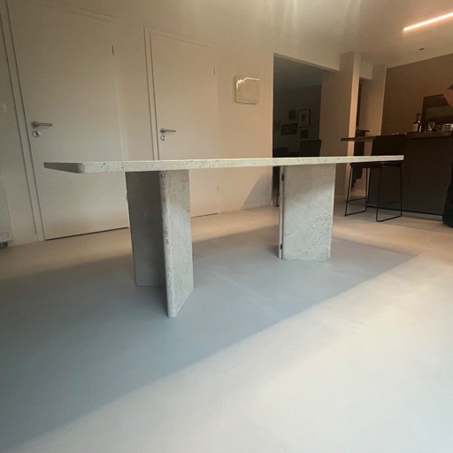 Italian Travertine Design Dining Table From 1978, Presumably Up&Up