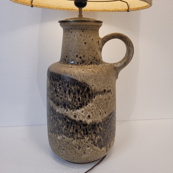 Image 1 of Lampe en céramique Fat Lava avec abat-jour original, Scheurich Keramik, 60's - Allemagne