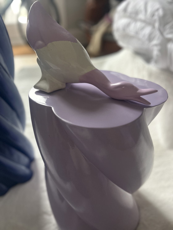 Image 1 of Marshmallow-Klevering-Bijzettafel-Pilaar-Pillar-Lila-Blau, praktisches Duo. Voorkeur voor ophalen. Eend ook über te nemen