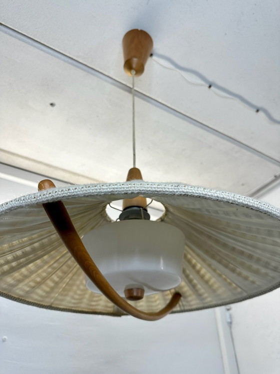 Mid Century Pendant Lamp Temde Teak Danish Design Vintage, Ceiling lights, Wood, Brown (photo 11 of 15)