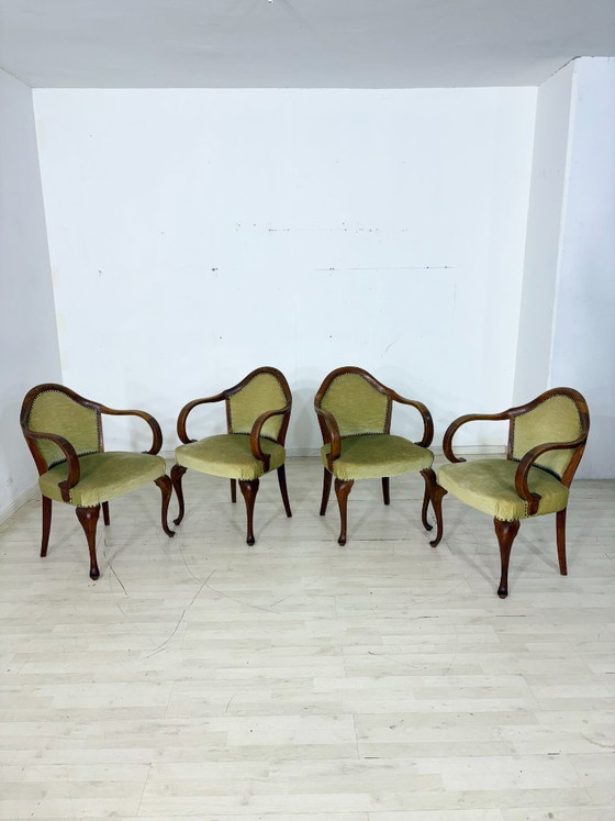 Image 1 of Set di 4 poltrone Chippendale / poltrone vintage / sedie da pranzo
