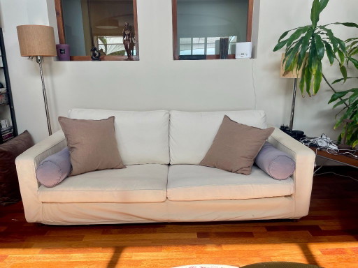 B&B Italia Baisity Fabric Three Seater Cream Sofa Couch