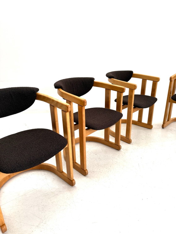 6x sedia da pranzo restaurata in faggio, Germania anni '70 – Sedie da pranzo, Legno, Tessile (photo 9 of 15)