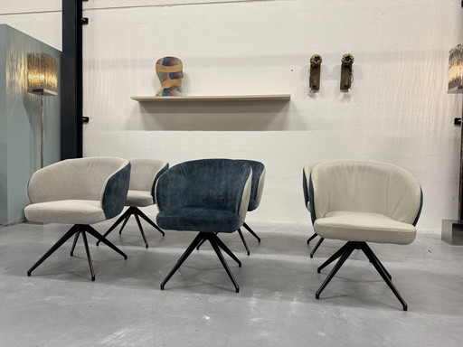 6 HE Design Tula Drehstuhl, Esszimmer, Lederbezug