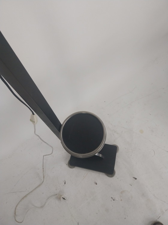 1 x Halabala style Art Deco Floor light with tray 1930s, Metal, Textile, Black (photo 8 of 9)