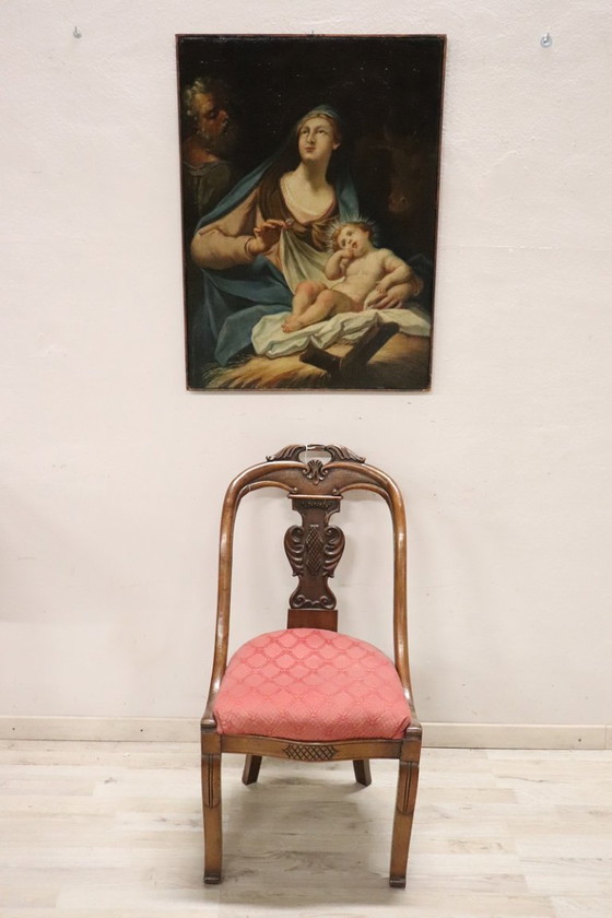 Image 1 of Sainte Famille, peinture à l'huile sur toile, école italienne du XVIIIe siècle