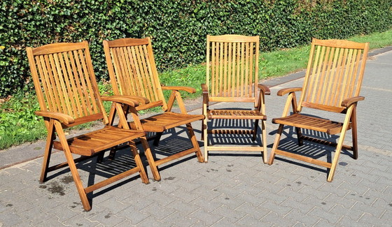 Image 1 of 4 chaises de jardin en teck Sunyard Veronica
