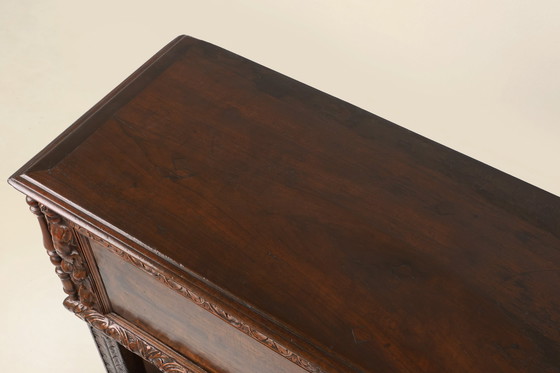 Image 1 of 16th Century Italian Renaissance Cabinet in Walnut with Rich Carvings
