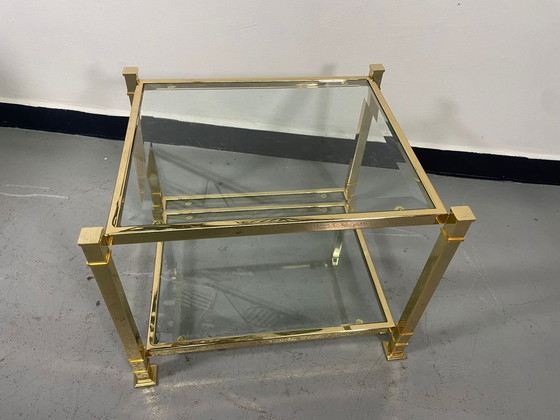 Image 1 of Vintage Brass & Glass Coffee Table 1970s Europe