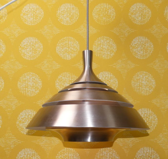 Image 1 of Hans-Agne Jakobsson 1960s pendant lamp copper-colored aluminum slats ceiling lamp for Hans-Agne Jakobsson AB, Markaryd