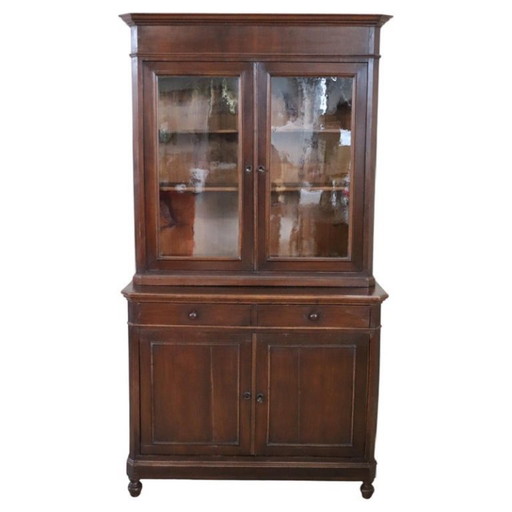 Antique Sideboard in Walnut Veneer, Italy 19th Century