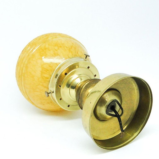 Suspension Art Déco, Allemagne, années 1930 – hanglampen, Glass, Brass (photo 2 of 10)