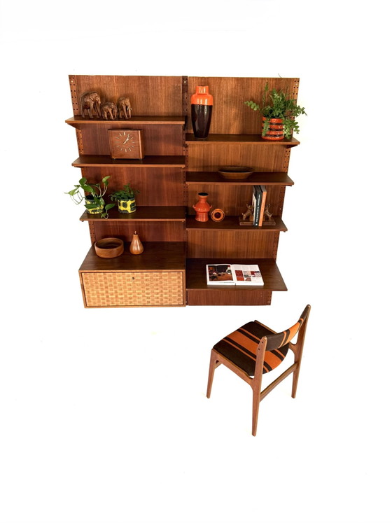 Vintage Modulair Teakhouten Wandsysteem ‘60 – Wandkast, Wood, Metal (photo 3 of 15)