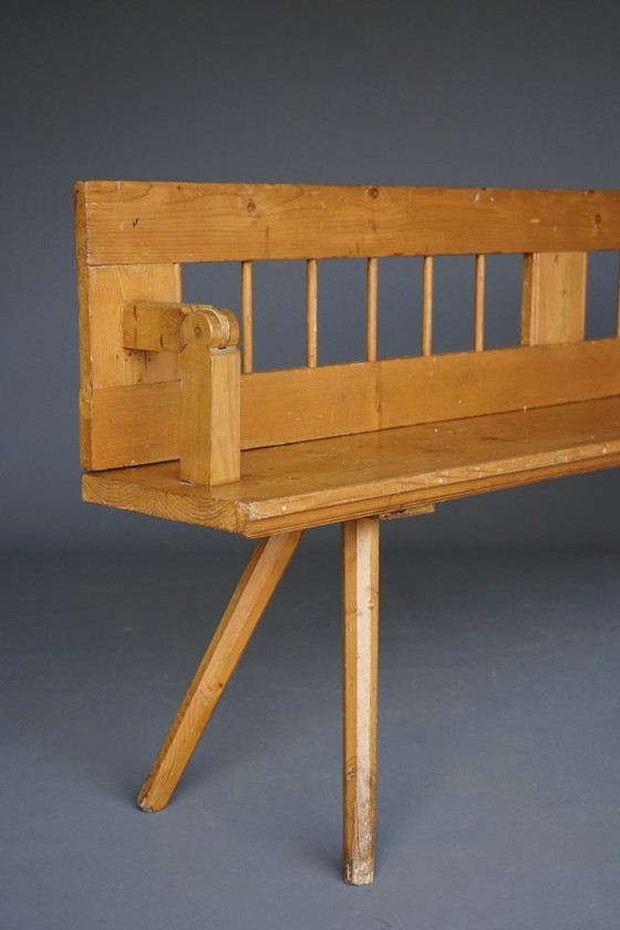 Image 1 of Banco de pino escandinavo con respaldo giratorio, década de 1890