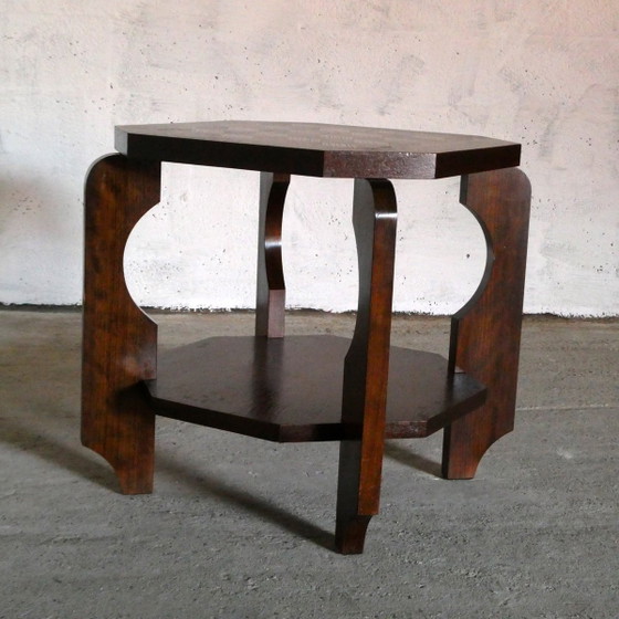 Art Déco Beistelltisch aus Eiche, 1940er Jahre – Beistelltische, Art Deco (photo 2 of 4)